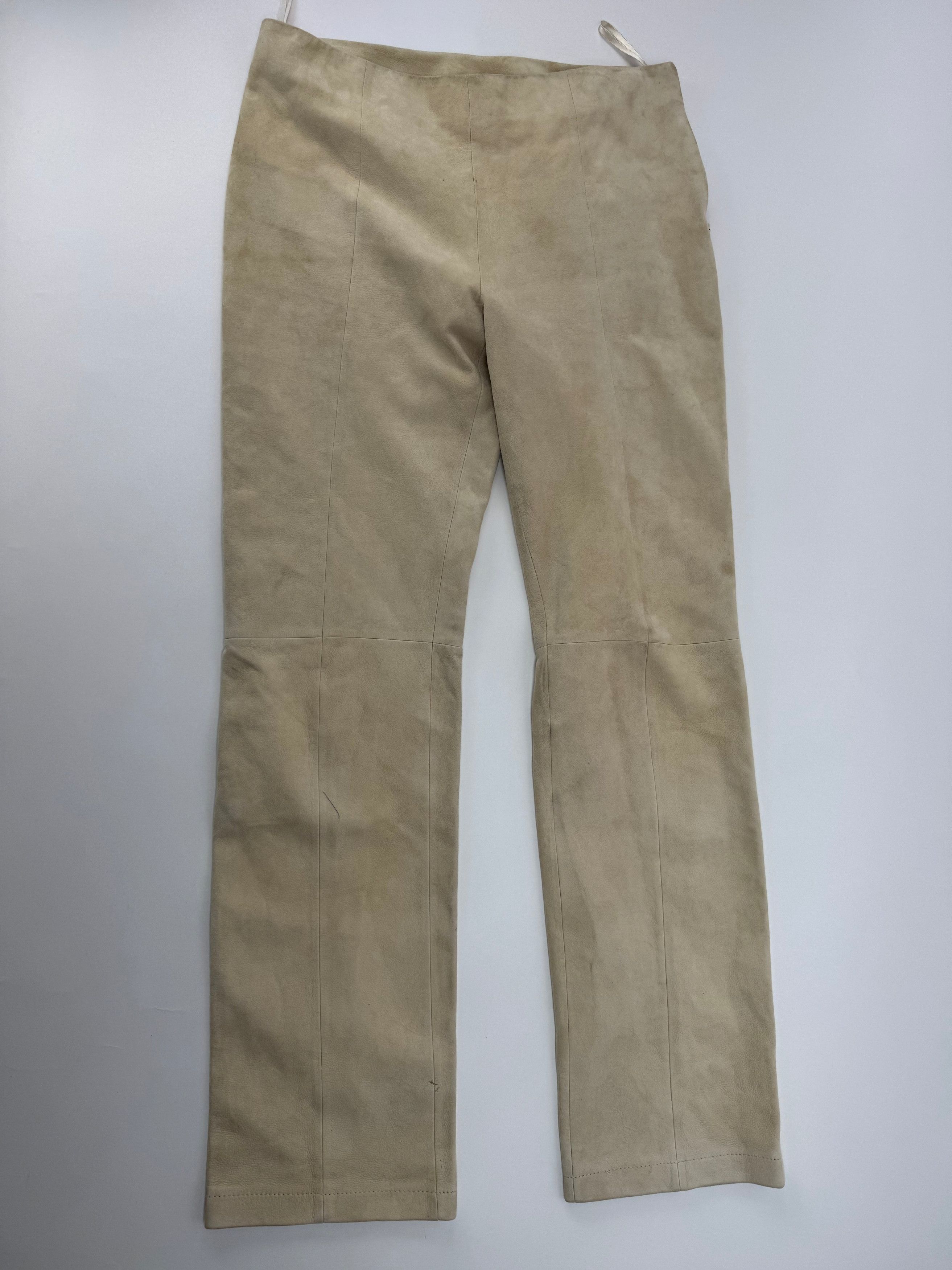 Loewe Vintage Madrid Nappa Leather Pants Beige 38/M Size 27" / US 4 / IT 40 - 10 Thumbnail