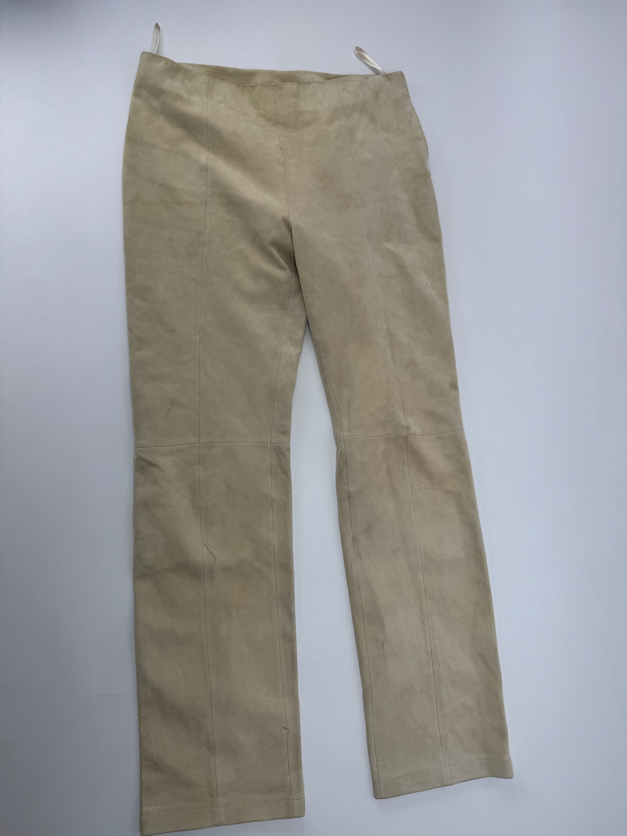 Loewe Vintage Madrid Nappa Leather Pants Beige 38/M Size 27" / US 4 / IT 40 - 5 Thumbnail