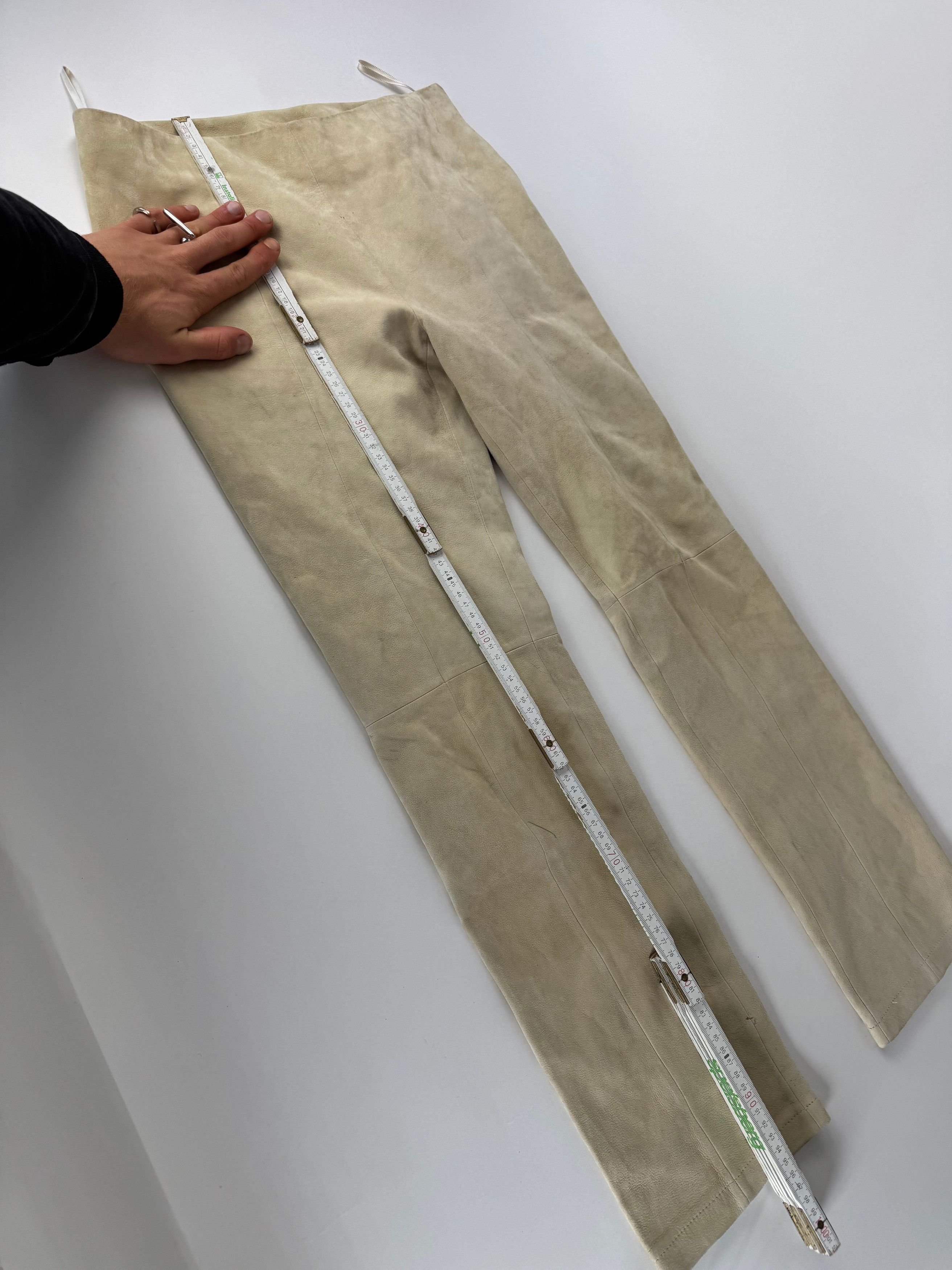 Loewe Vintage Madrid Nappa Leather Pants Beige 38/M Size 27" / US 4 / IT 40 - 13 Thumbnail