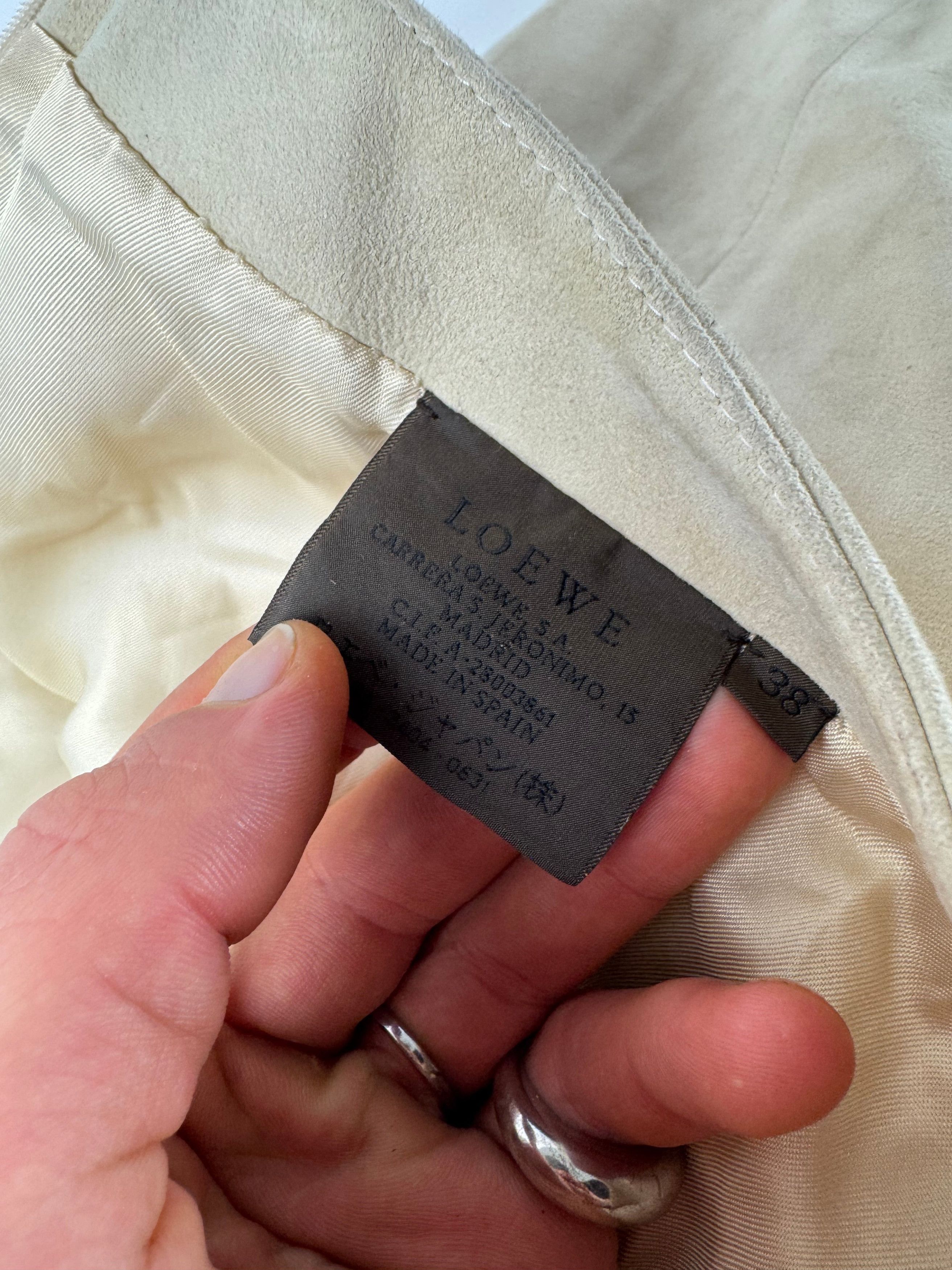 Loewe Vintage Madrid Nappa Leather Pants Beige 38/M Size 27" / US 4 / IT 40 - 2 Thumbnail