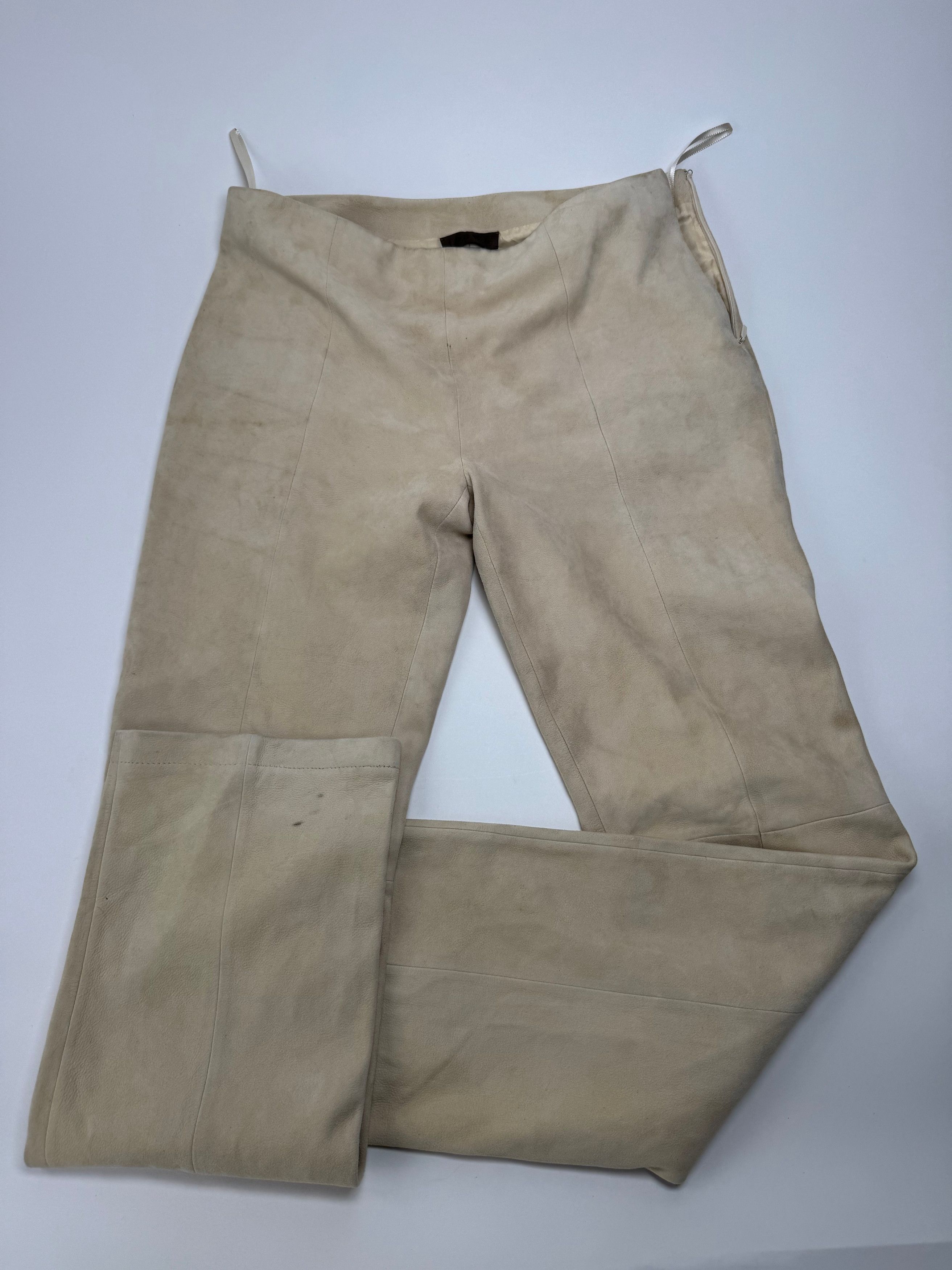 Loewe Vintage Madrid Nappa Leather Pants Beige 38/M Size 27" / US 4 / IT 40 - 6 Thumbnail
