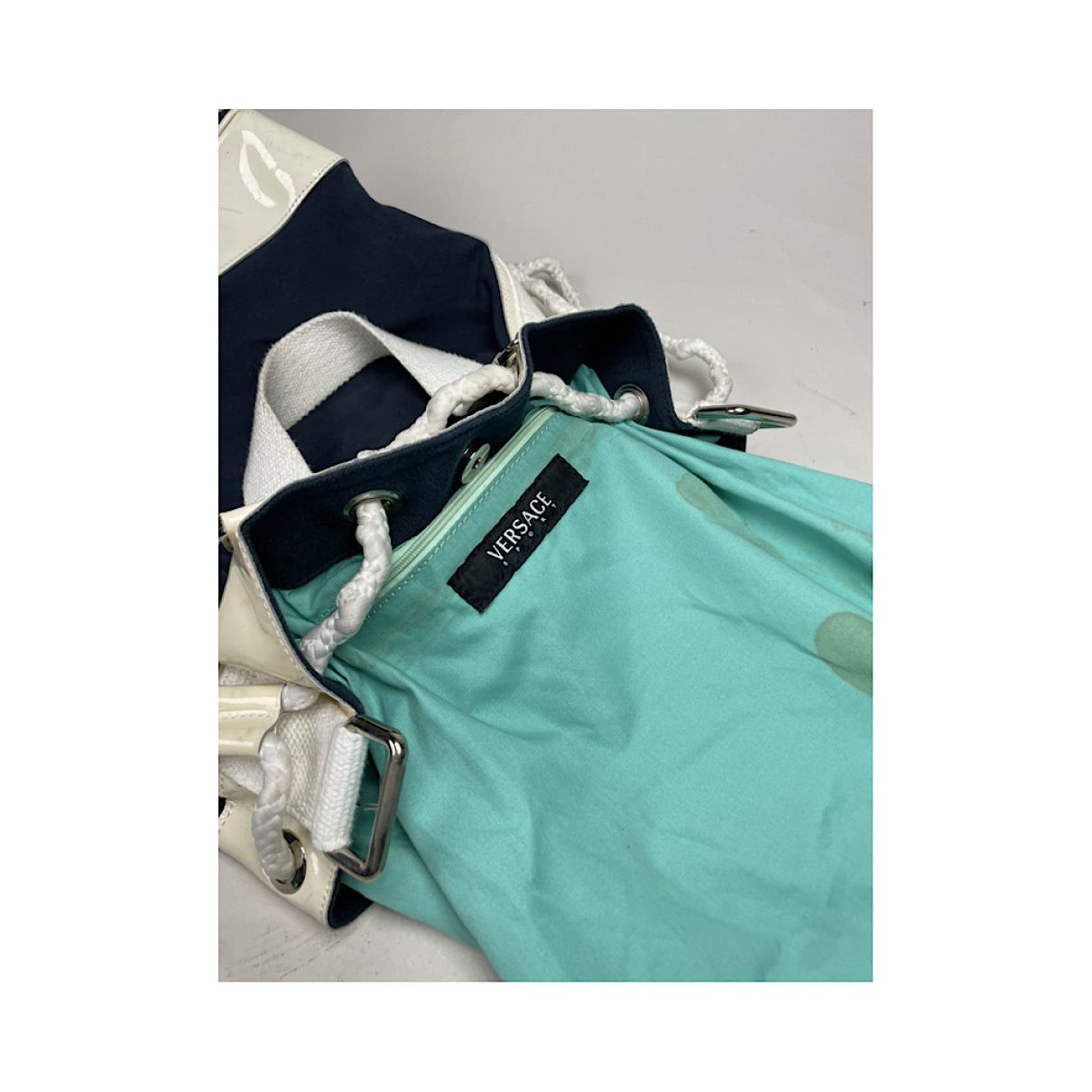 Versace White Cotton Handbag Size ONE SIZE - 4 Thumbnail