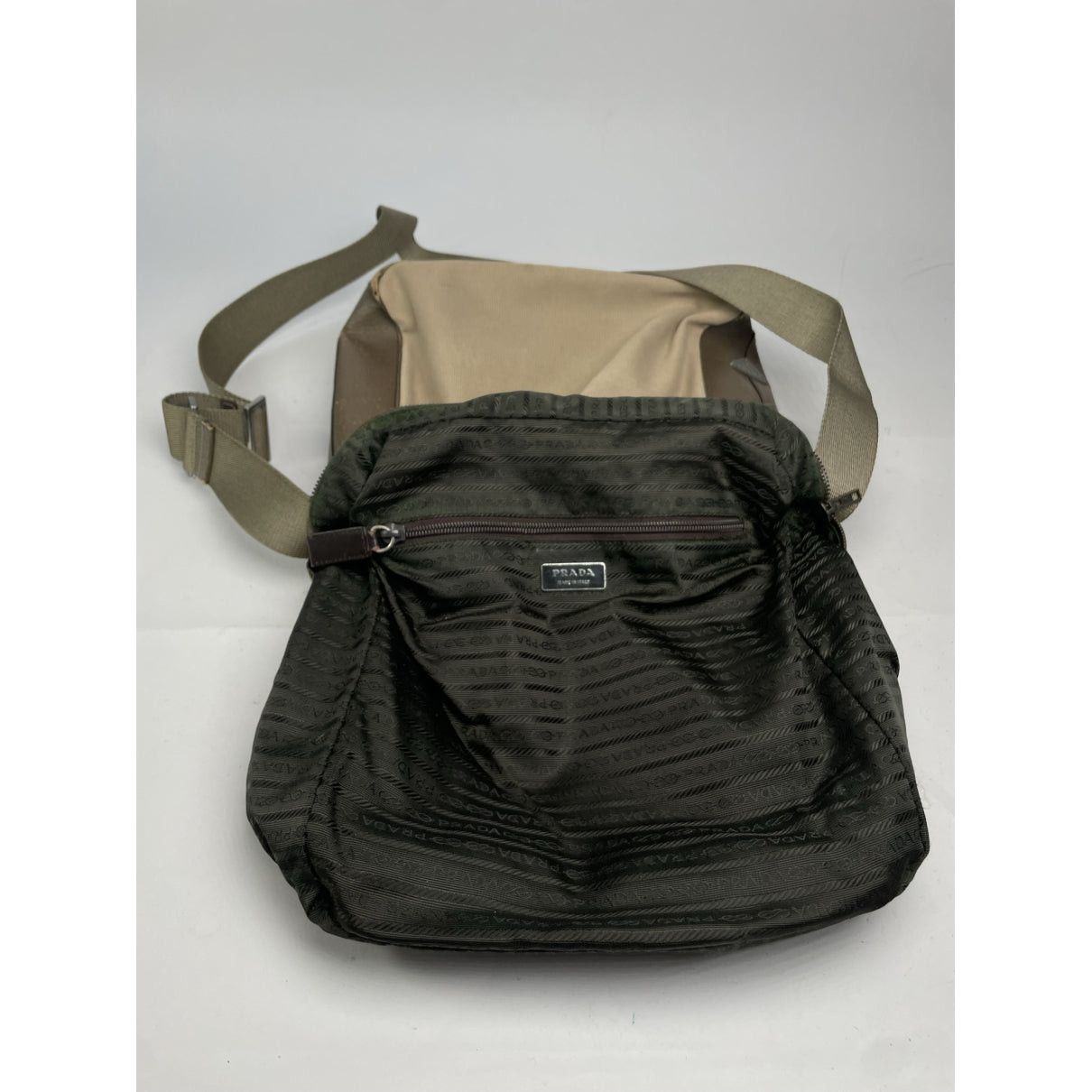 Prada Re-Nylon Brown Cotton Handbag Size ONE SIZE - 2 Thumbnail