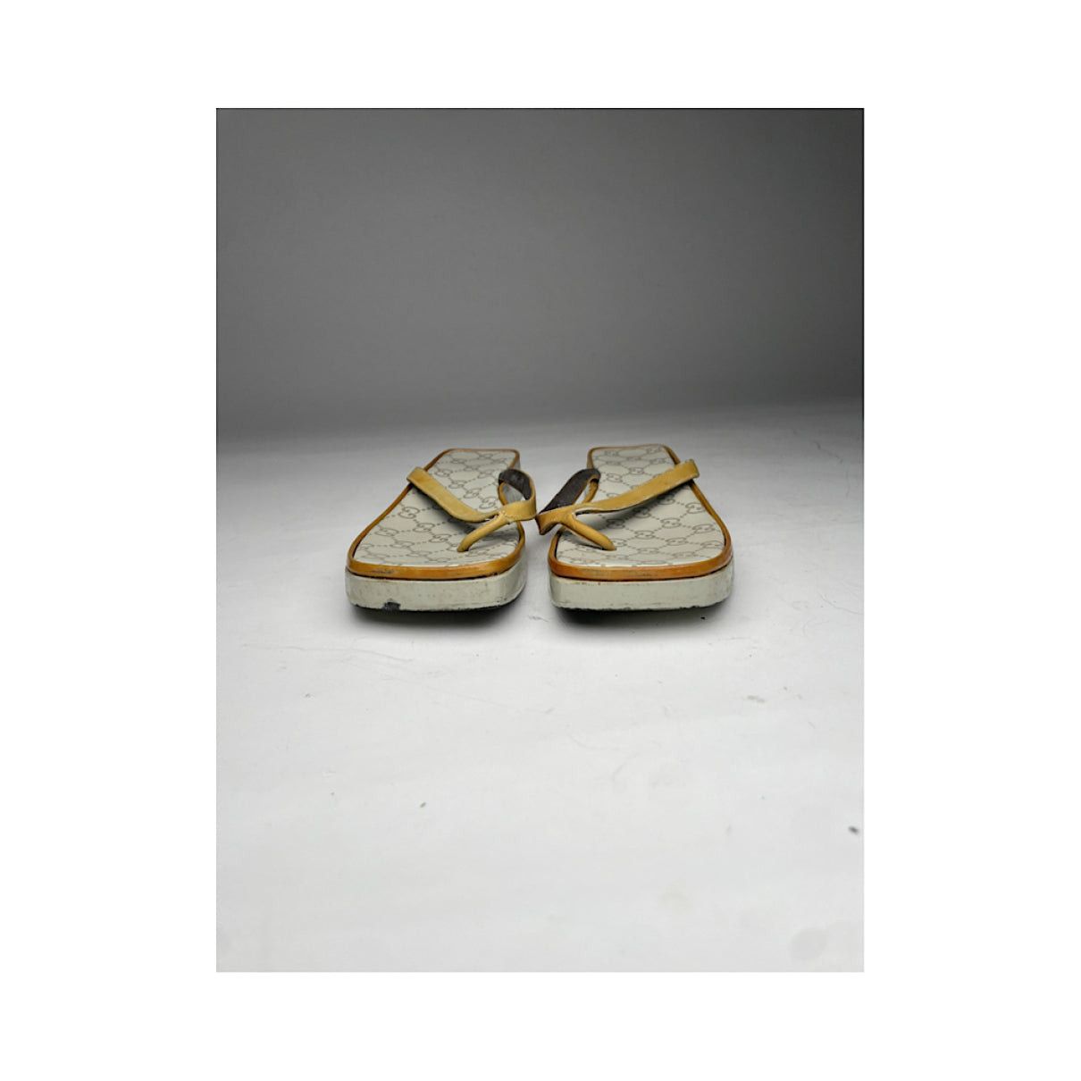 Gucci Double G Beige Leather Sandal Size US 4.5 / IT 34.5 - 5 Thumbnail