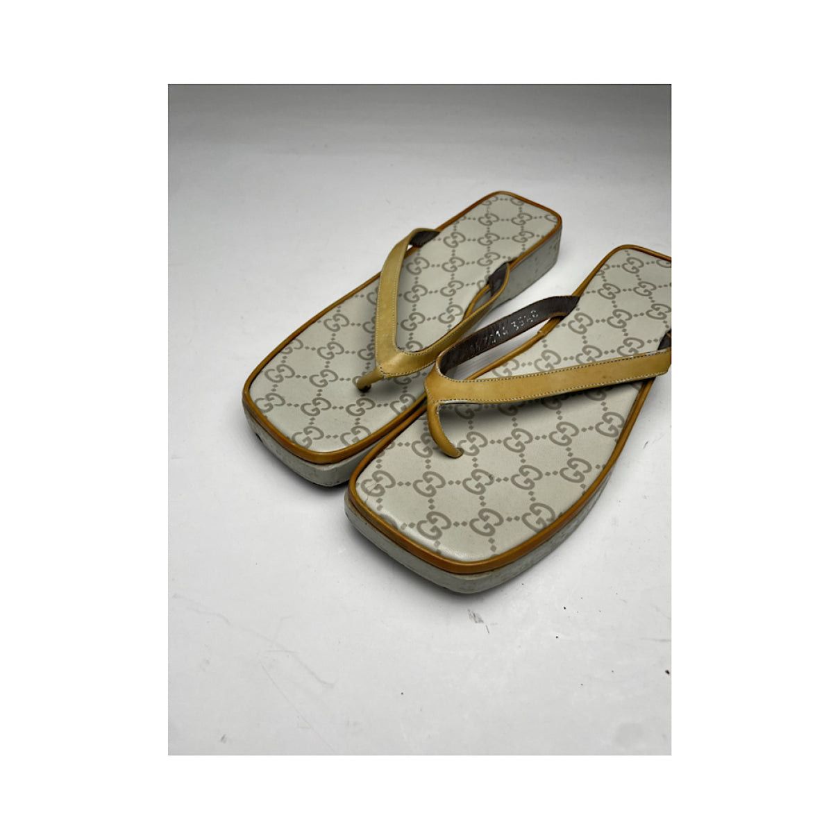 Gucci Double G Beige Leather Sandal Size US 4.5 / IT 34.5 - 3 Thumbnail