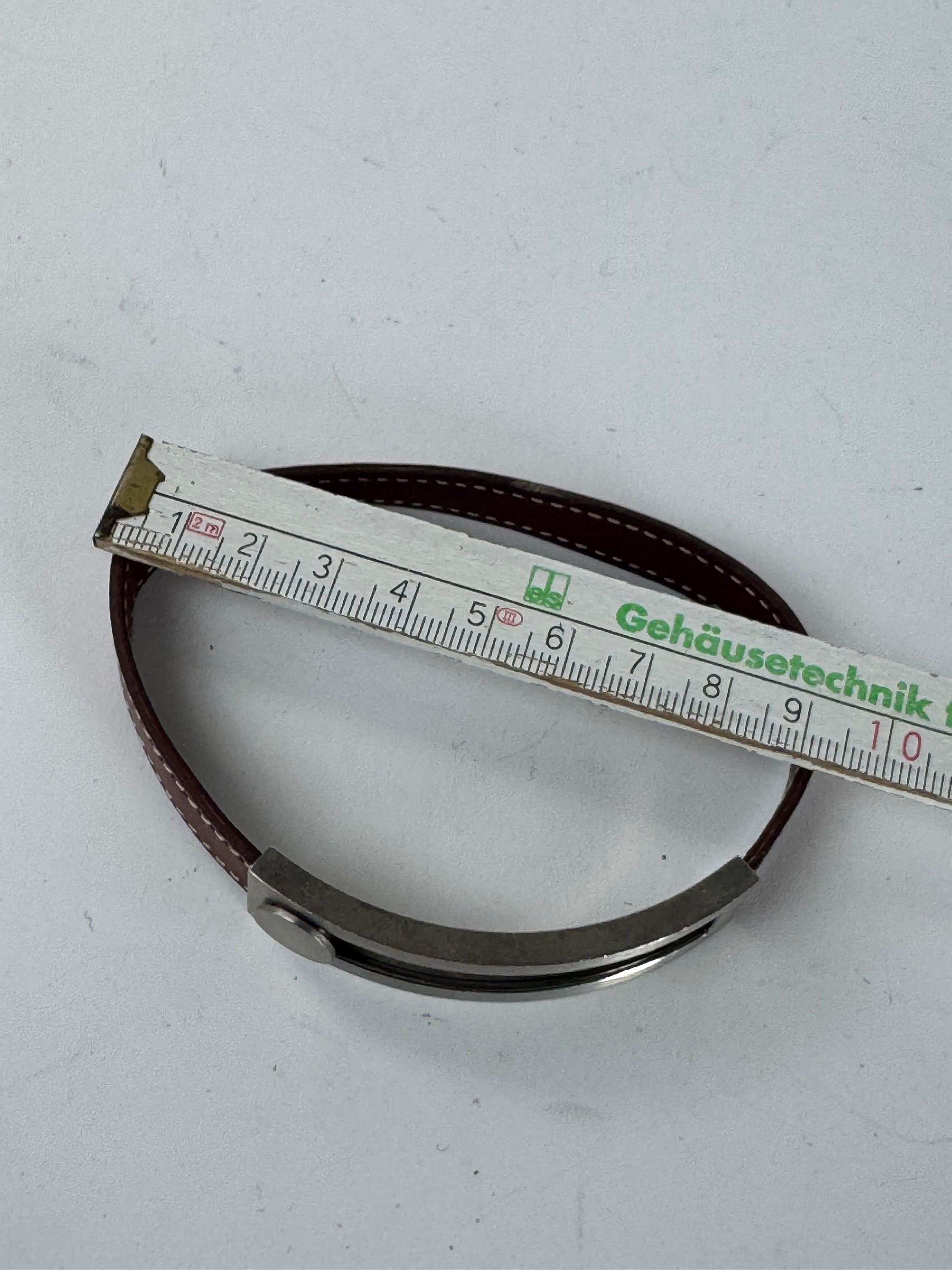 Other Vintage Hermes Paris Leather a bracelet silver brown Size ONE SIZE - 8 Thumbnail