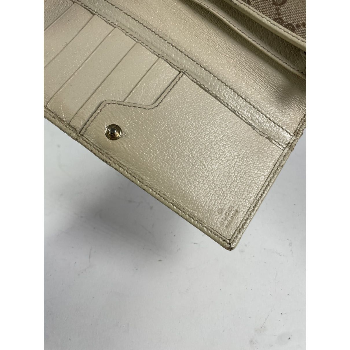 Gucci Horsebit 1955 Beige Cotton Wallet Size ONE SIZE - 4 Thumbnail
