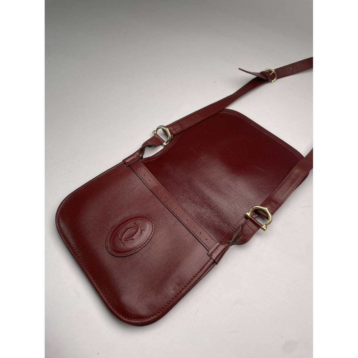 Cartier Burgundy Leather Handbag Size ONE SIZE - 2 Thumbnail
