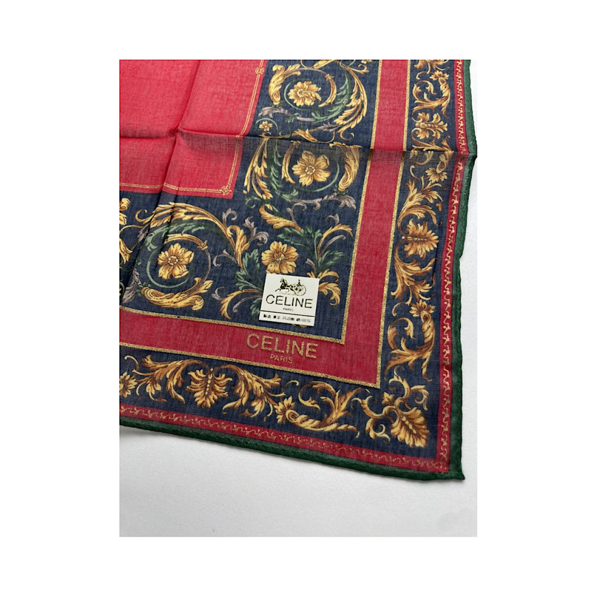 Celine Red Silk Silk Handkerchief Size ONE SIZE - 3 Thumbnail