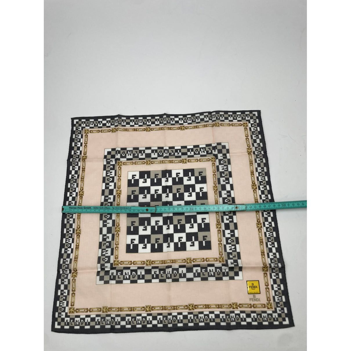 Fendi Brown Silk Scarf Size ONE SIZE - 4 Thumbnail