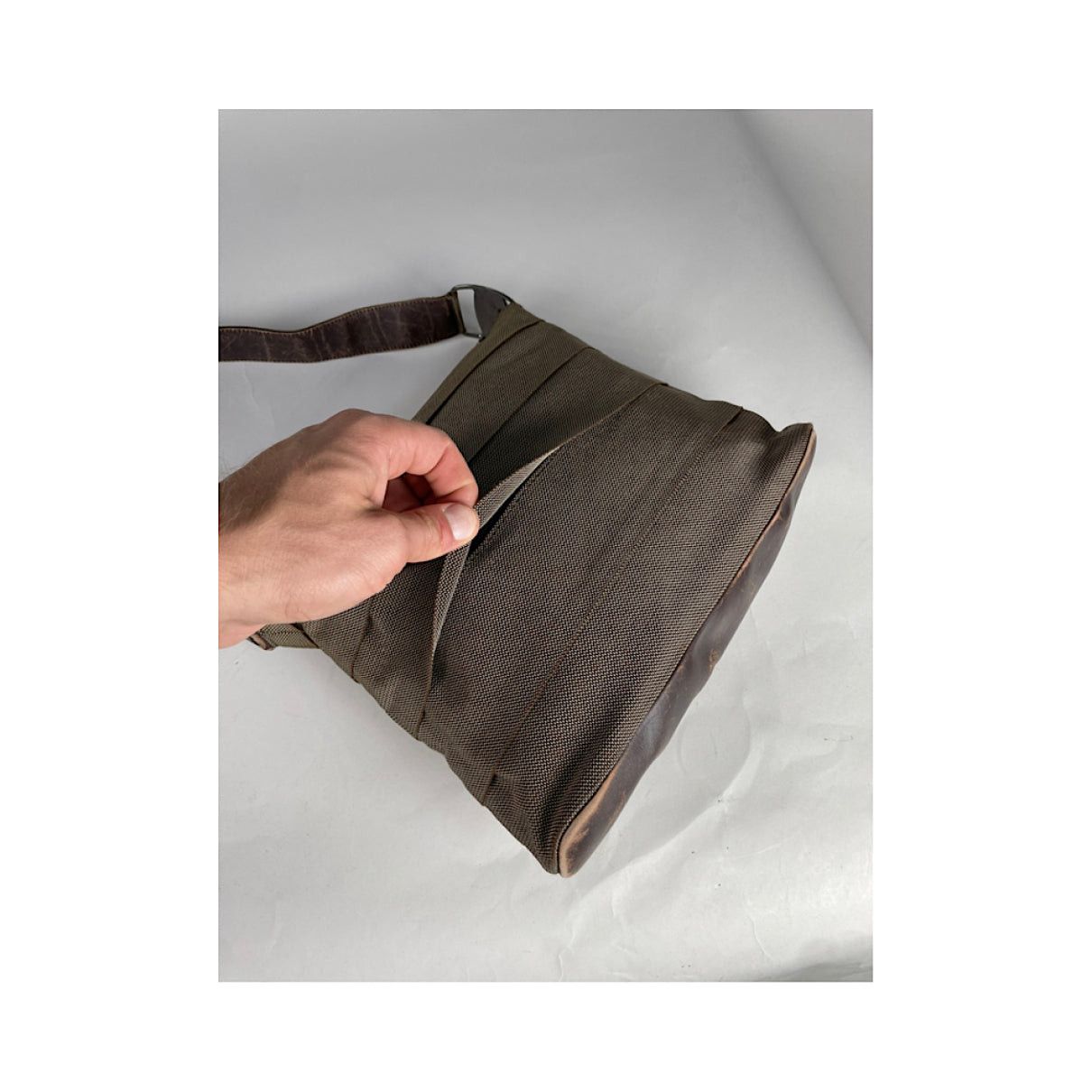 Salvatore Ferragamo Brown Cotton Handbag Size ONE SIZE - 4 Thumbnail