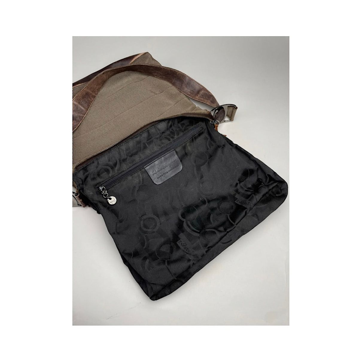 Salvatore Ferragamo Brown Cotton Handbag Size ONE SIZE - 2 Thumbnail