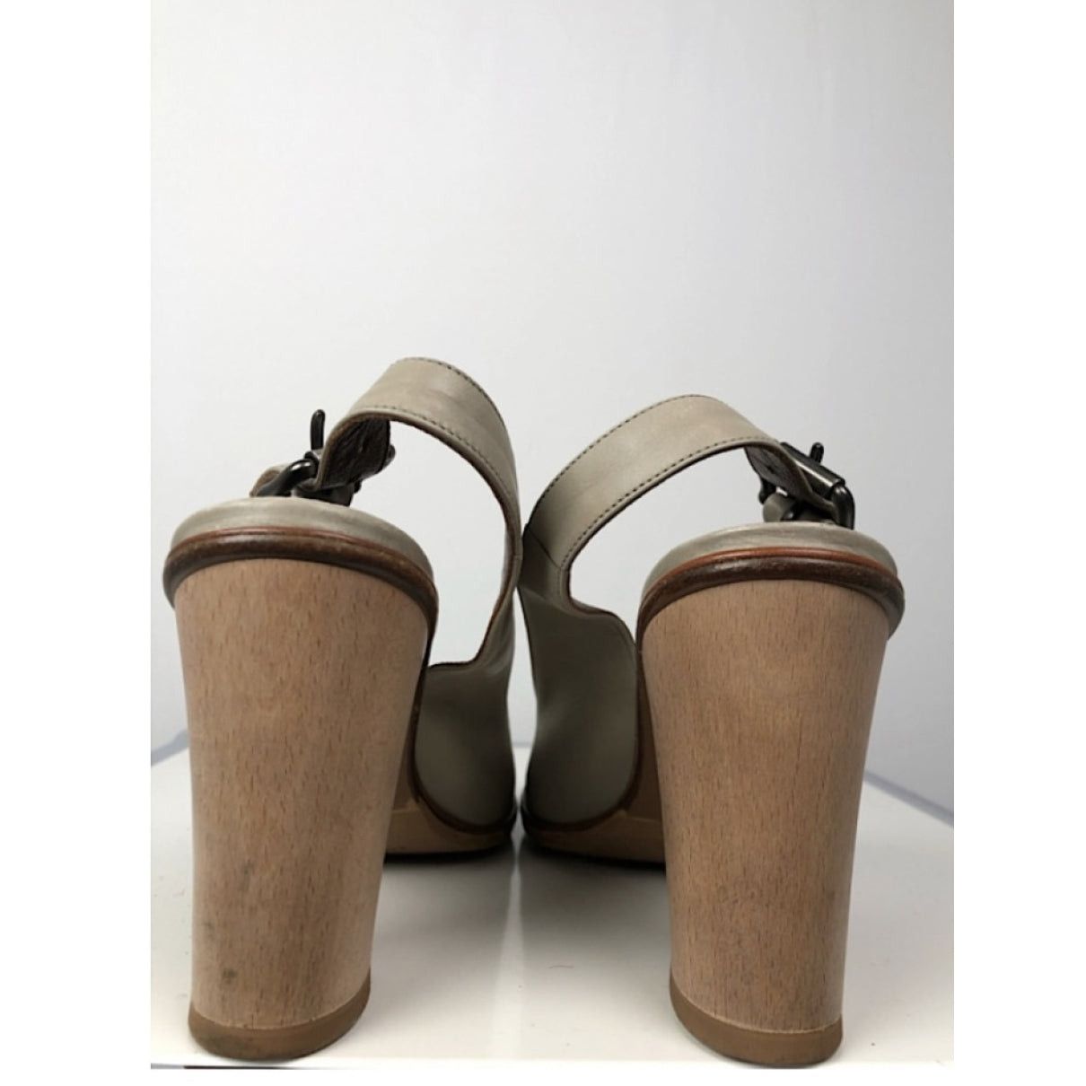 Marni Grey Leather Heel Size US 7 / IT 37 - 4 Thumbnail