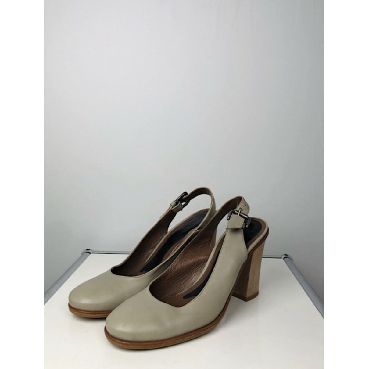 Marni Grey Leather Heel Size US 7 / IT 37 - 5 Thumbnail