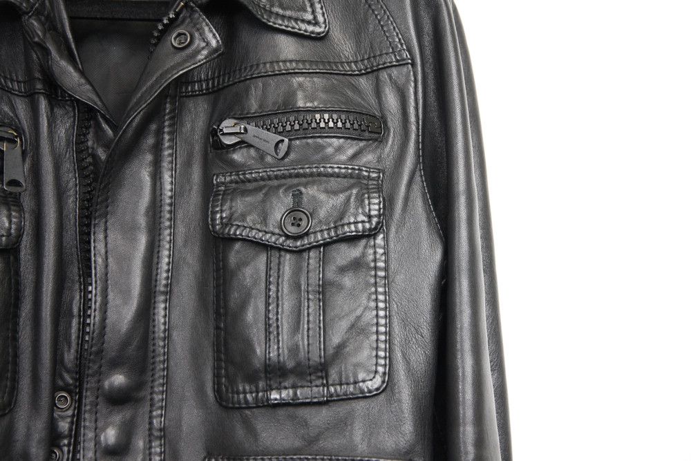 Dior RARE AW06 Black Dior Homme Four Pocket Leather Jacket