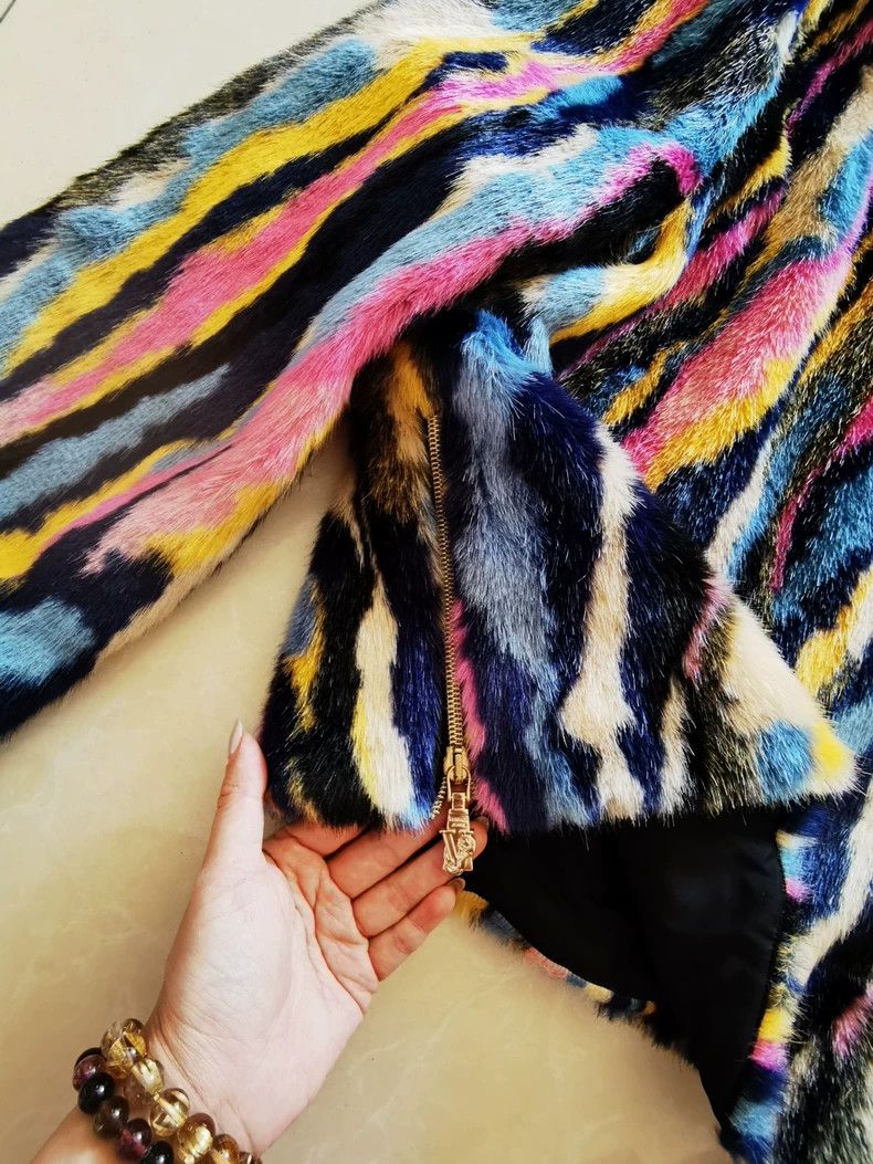 Versace Versace Women's Colorful Fur Jacket - dmc Size US M / EU 48-50 / 2 - 3 Thumbnail