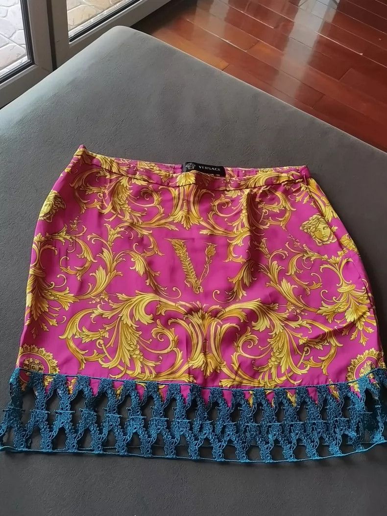 Versace Versace Baroque Print Skirt with Lace - dmc Size US 31 - 2 Thumbnail