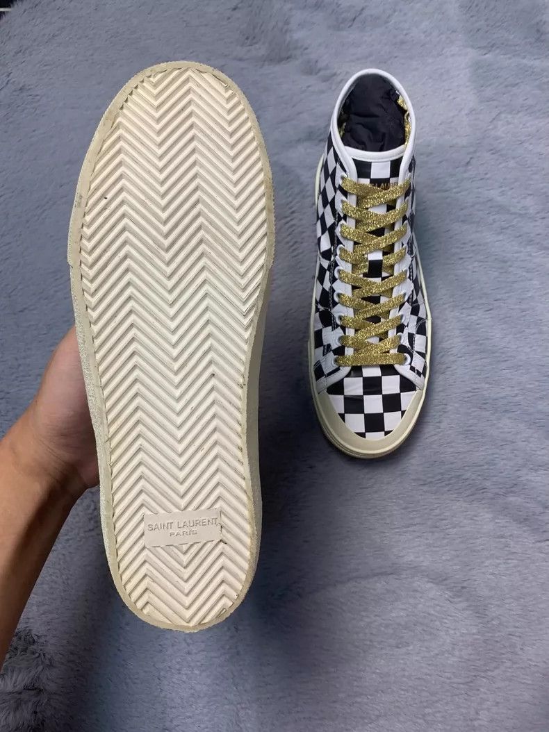 Saint Laurent Paris Saint Laurent Checkerboard High-Top Sneakers - dmc Size US 8.5 / EU 41-42 - 4 Thumbnail
