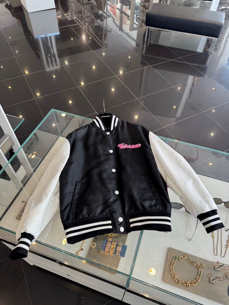 Versace Versace Women's Embroidered Logo Bomber Jacket - dmc Size US XXS / EU 40 - 6 Thumbnail