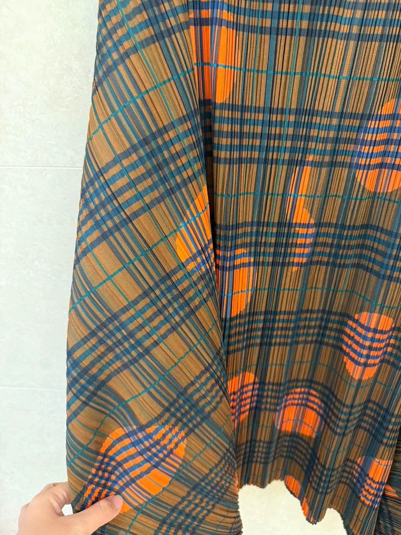 Issey Miyake Issey Miyake Plaid Orange Dot Skirt - dmc Size US 28 / EU 44 - 2 Thumbnail