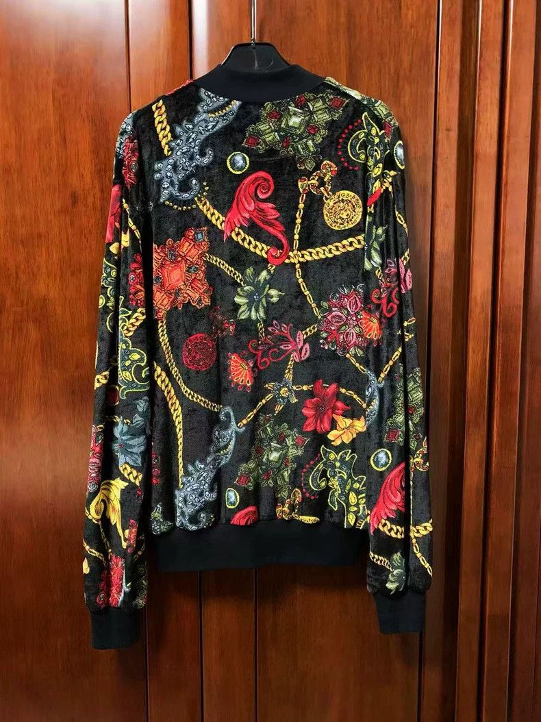 Versace Versace Men's Velvet Floral Jacket - dmc Size US M / EU 48-50 / 2 - 2 Thumbnail