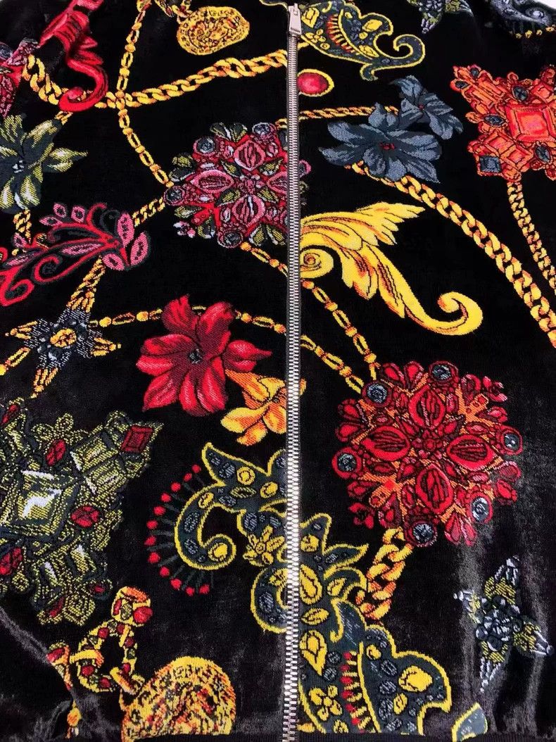 Versace Versace Men's Velvet Floral Jacket - dmc Size US M / EU 48-50 / 2 - 4 Thumbnail