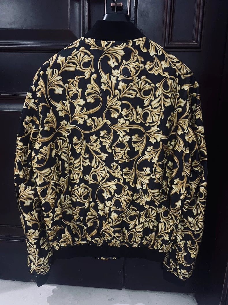 Versace Versace Black Gold Baroque Bomber Jacket - dmc Size US XL / EU 56 / 4 - 2 Thumbnail