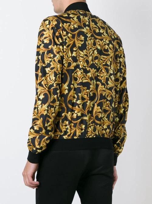 Versace Versace Black Gold Baroque Bomber Jacket - dmc Size US XL / EU 56 / 4 - 8 Thumbnail