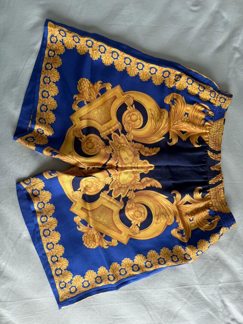 Versace Versace Men's Baroque Print Silk Shorts - dmc Size US 32 / EU 48 - 2 Thumbnail