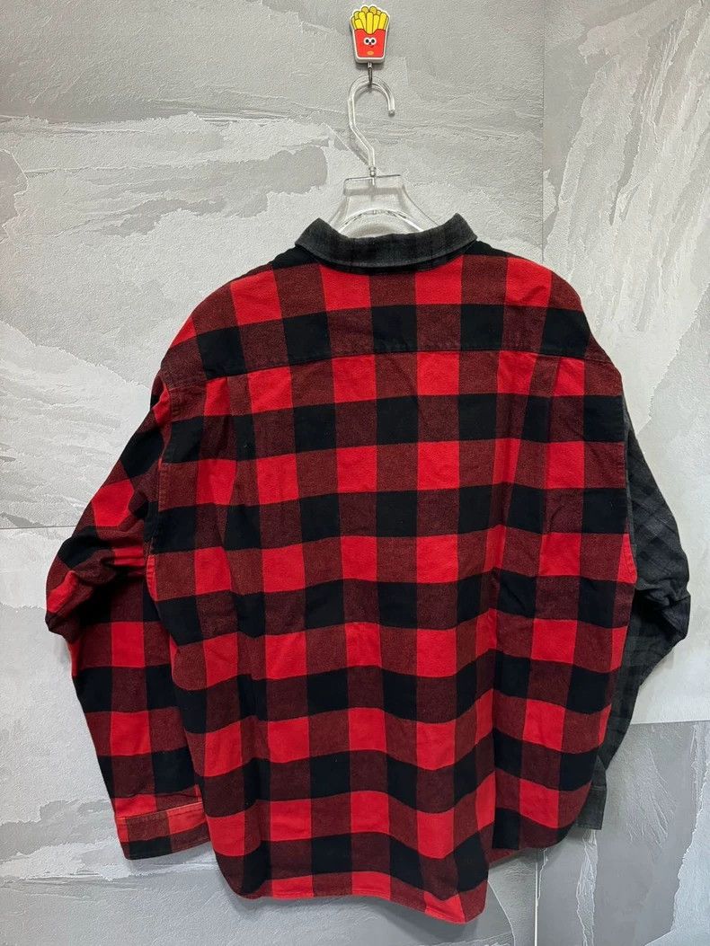 Balenciaga Balenciaga Red Black Plaid Long Sleeve Shirt - dmc Size US M / EU 48-50 / 2 - 6 Thumbnail