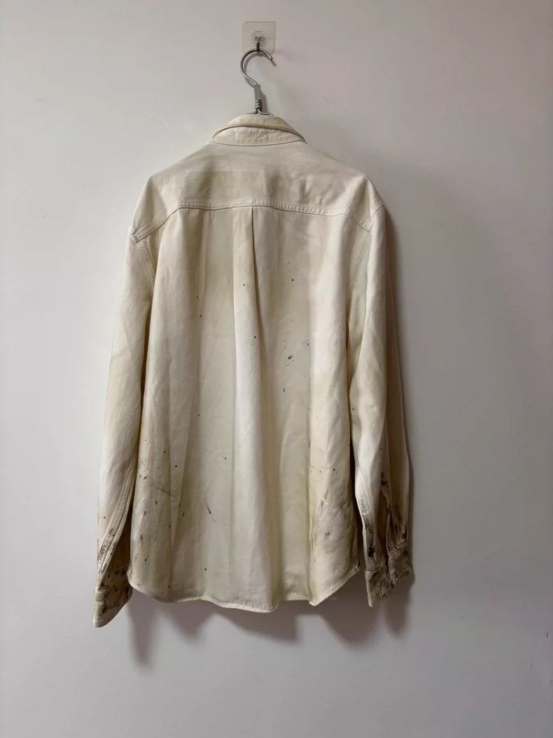 Helmut Lang Helmut Lang Distressed Ink White Shirt Jacket - dmc Size US L / EU 52-54 / 3 - 3 Thumbnail
