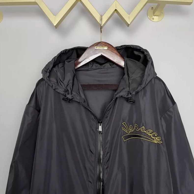 Versace Versace Men's Black Hooded Windbreaker Jacket - dmc Size US XL / EU 56 / 4 - 7 Thumbnail