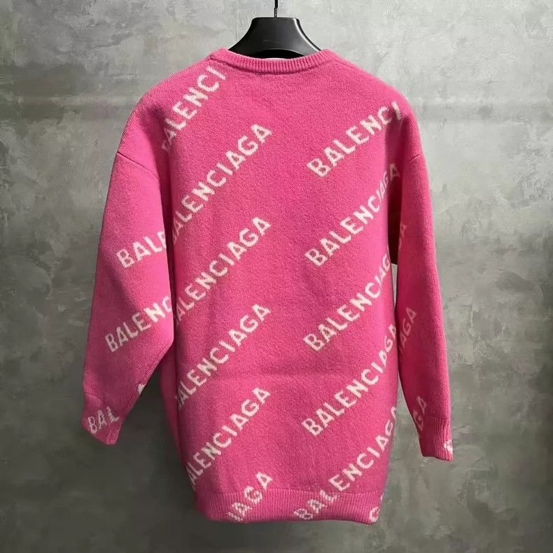 Balenciaga Balenciaga Pink Logo Print Crewneck Sweater - dmc Size US S / EU 44-46 / 1 - 2 Thumbnail