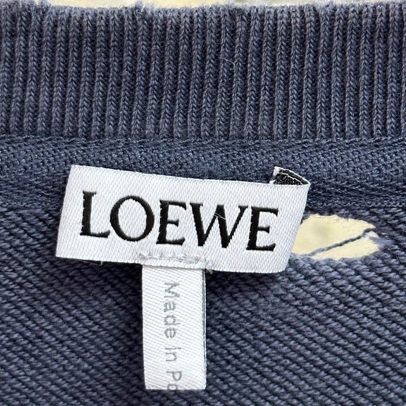Loewe Loewe Blue Distressed Logo Sweatshirt - dmc Size US M / EU 48-50 / 2 - 5 Thumbnail