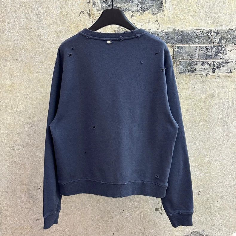Loewe Loewe Blue Distressed Logo Sweatshirt - dmc Size US M / EU 48-50 / 2 - 2 Thumbnail
