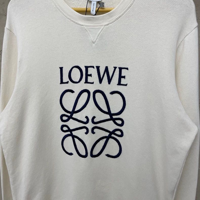 Loewe Loewe Beige Embroidered Logo Crewneck Sweatshirt - dmc Size US L / EU 52-54 / 3 - 5 Thumbnail