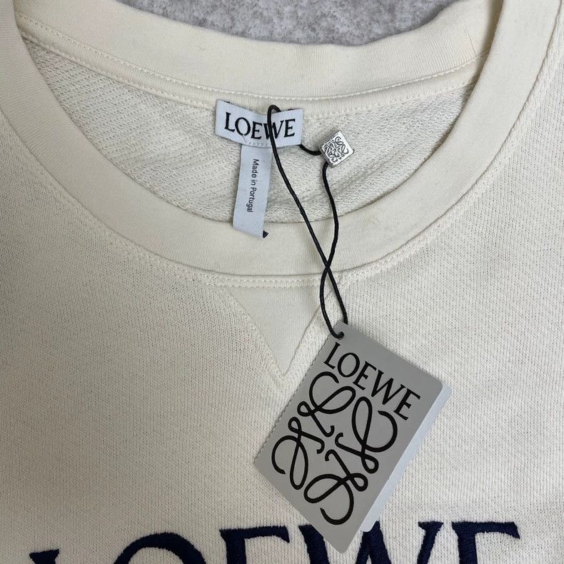 Loewe Loewe Beige Embroidered Logo Crewneck Sweatshirt - dmc Size US L / EU 52-54 / 3 - 4 Thumbnail