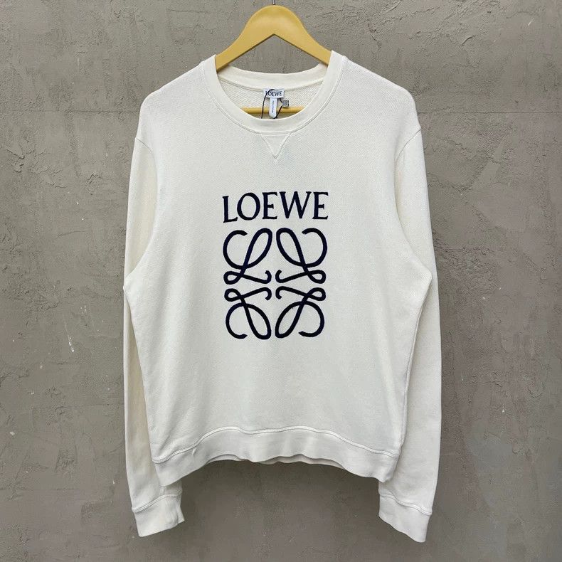 Loewe Loewe Beige Embroidered Logo Crewneck Sweatshirt - dmc Size US L / EU 52-54 / 3 - 2 Thumbnail
