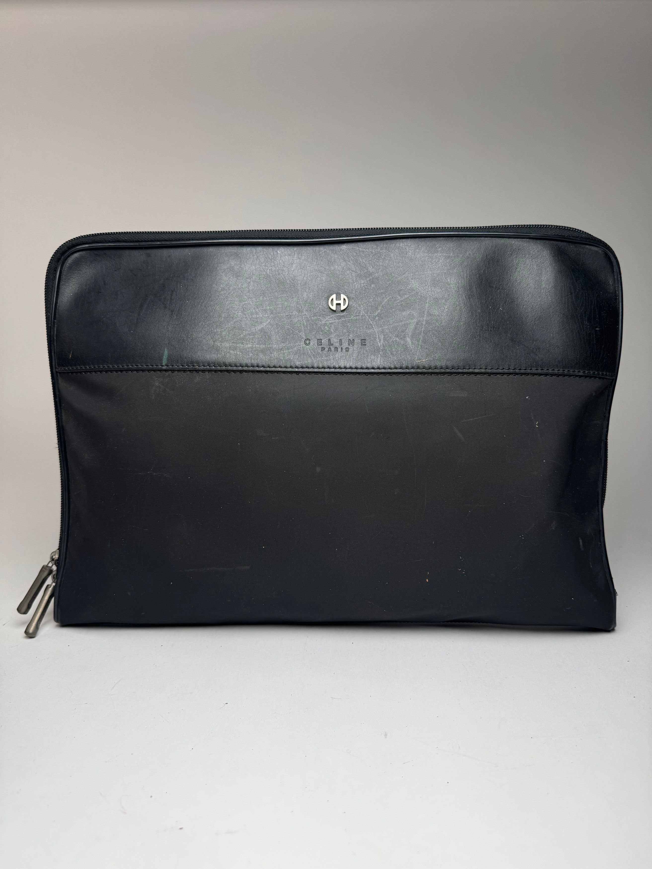 Celine Vintage Paris Leather Clutch Black Size ONE SIZE - 12 Thumbnail