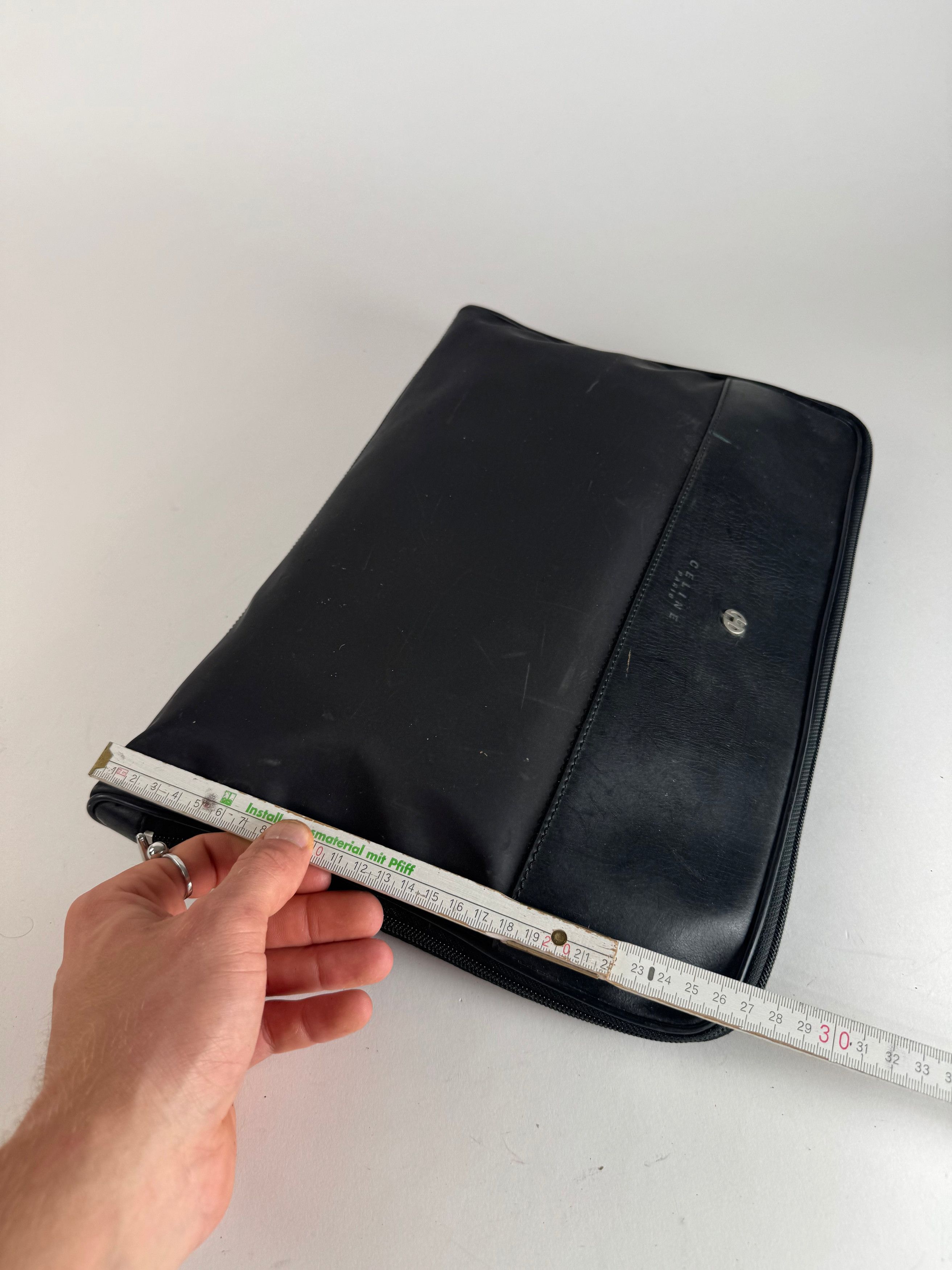 Celine Vintage Paris Leather Clutch Black Size ONE SIZE - 11 Thumbnail