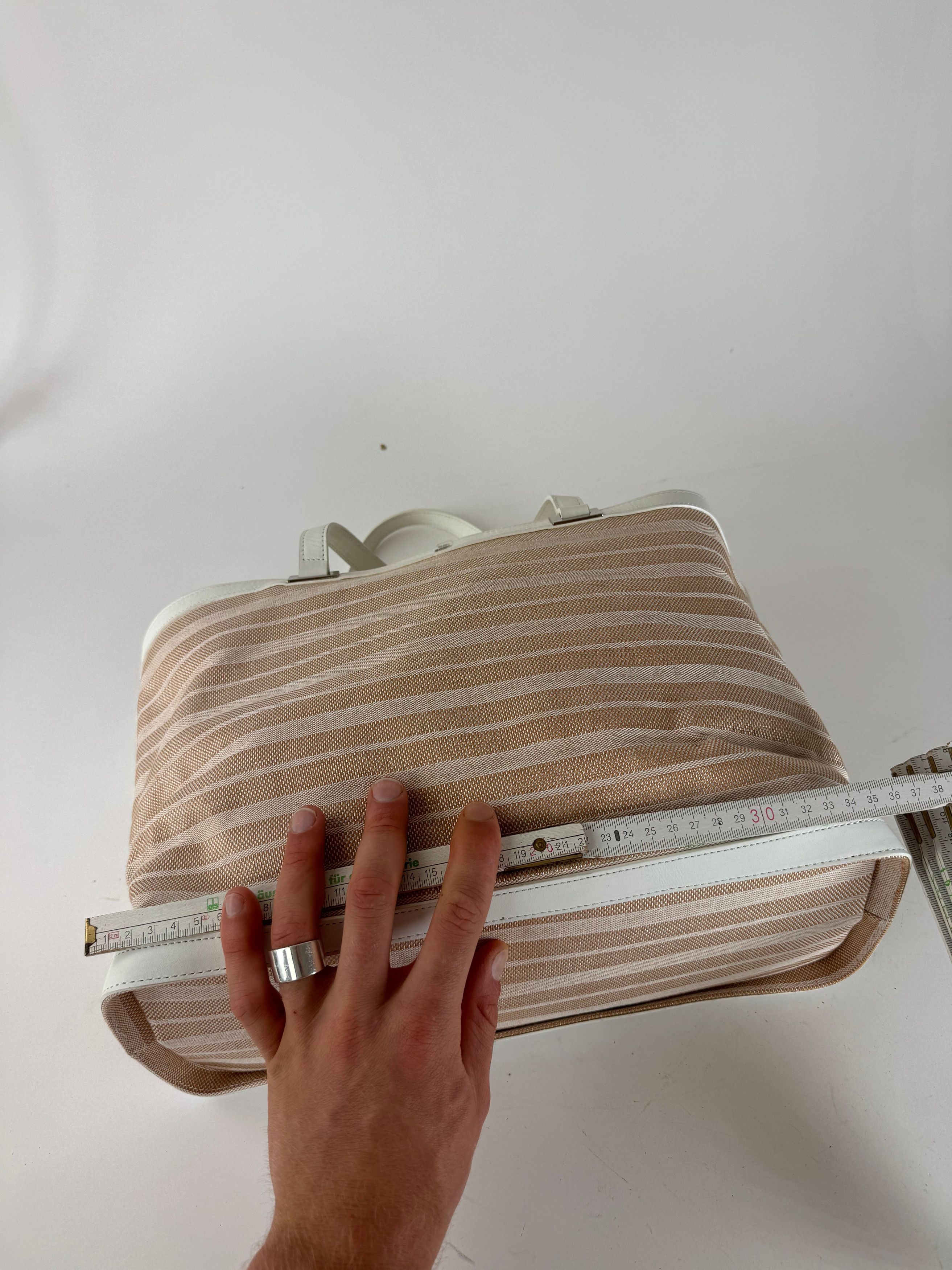 Courreges Vintage Paris 2 Way Shopper beige white Size ONE SIZE - 5 Thumbnail