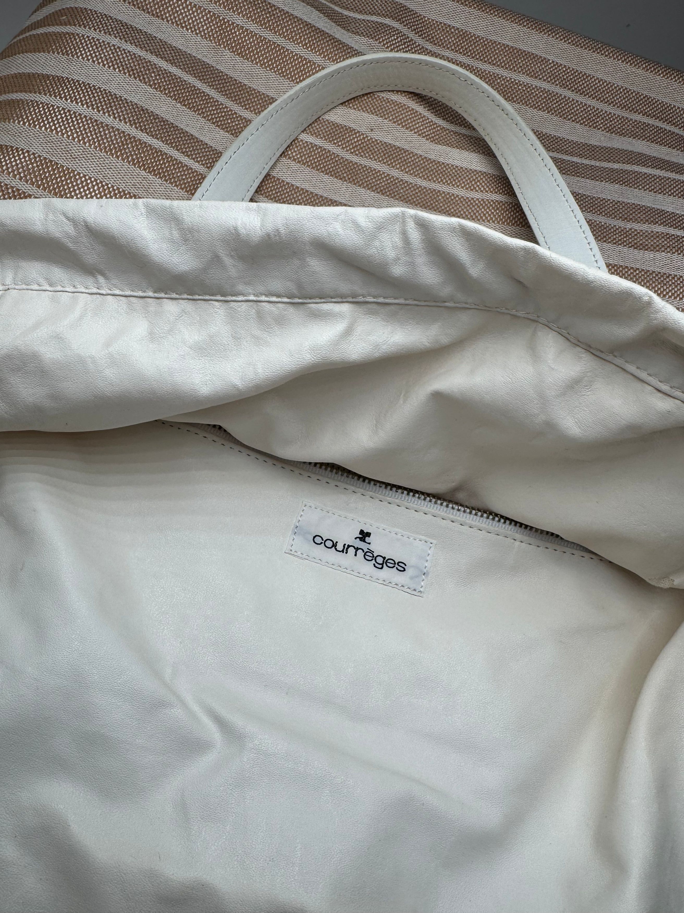 Courreges Vintage Paris 2 Way Shopper beige white Size ONE SIZE - 15 Thumbnail