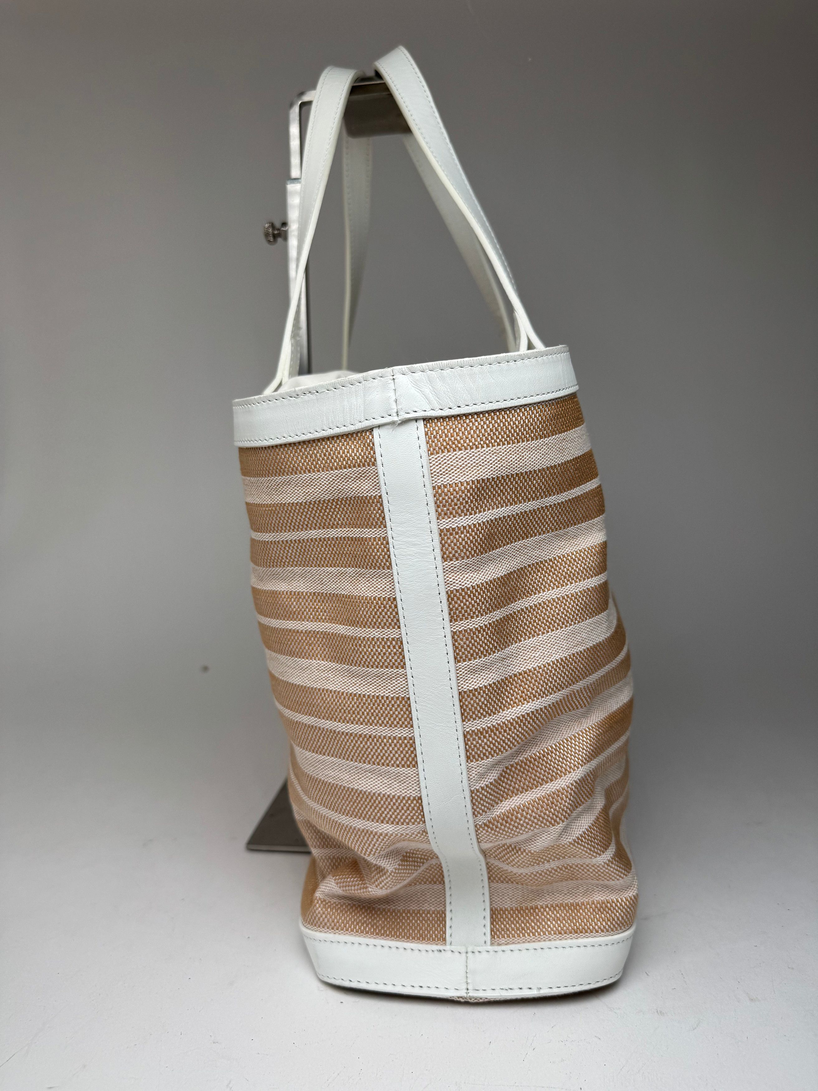 Courreges Vintage Paris 2 Way Shopper beige white Size ONE SIZE - 11 Thumbnail