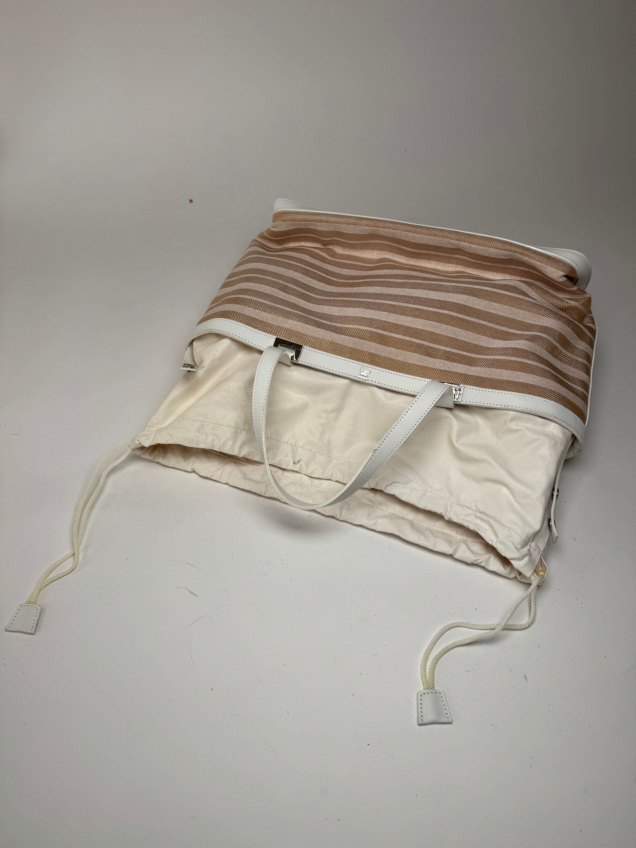 Courreges Vintage Paris 2 Way Shopper beige white Size ONE SIZE - 14 Thumbnail
