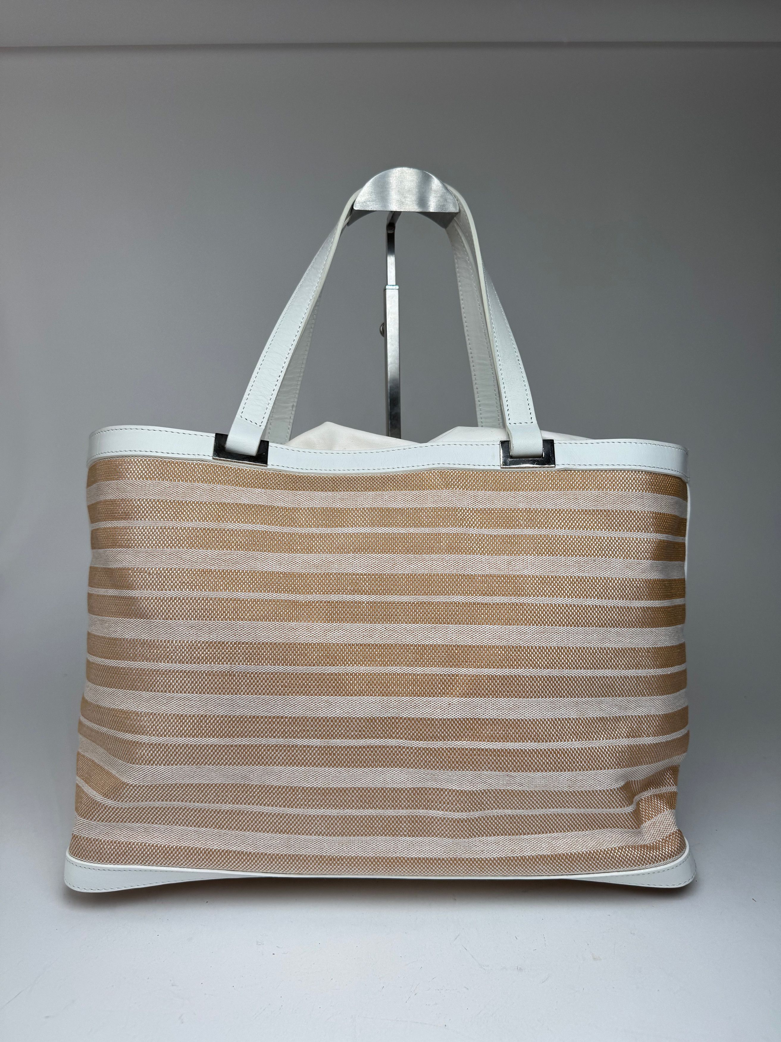 Courreges Vintage Paris 2 Way Shopper beige white Size ONE SIZE - 9 Thumbnail