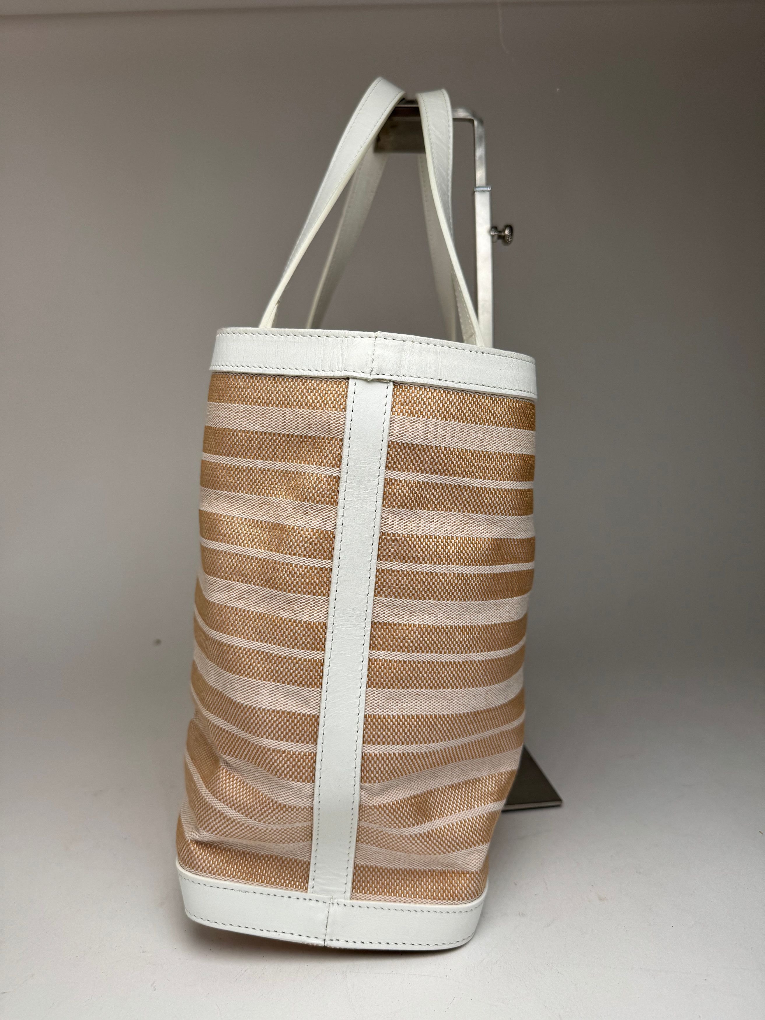 Courreges Vintage Paris 2 Way Shopper beige white Size ONE SIZE - 10 Thumbnail