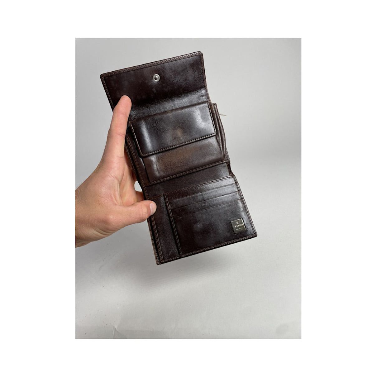 Fendi Baguette Brown Leather Wallet Size ONE SIZE - 4 Thumbnail