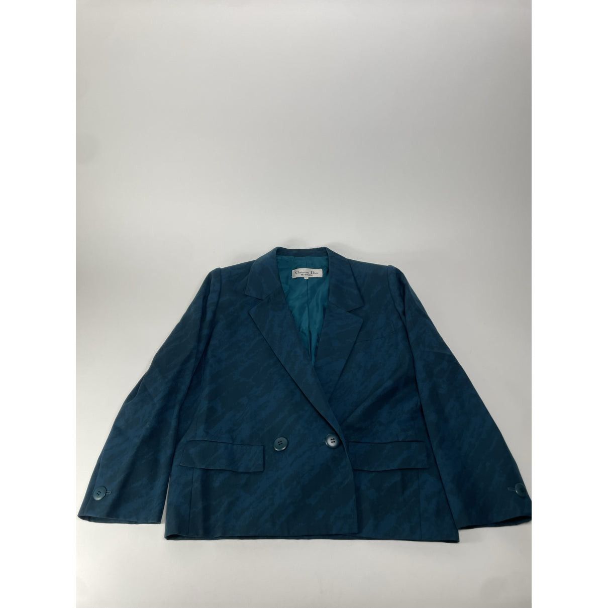 Dior Blue Wool Trench Coat Size L / US 10 / IT 46 - 2 Thumbnail