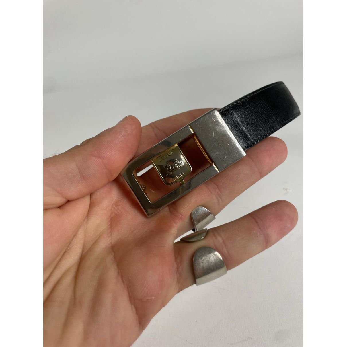Celine Triomphe Black Leather Belt Size ONE SIZE - 2 Thumbnail