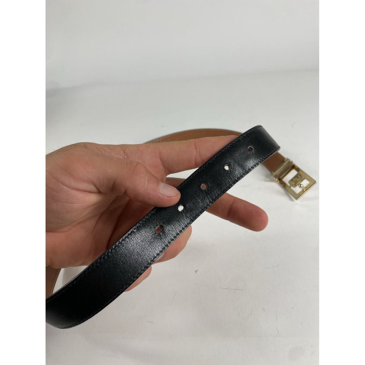 Celine Triomphe Black Leather Belt Size ONE SIZE - 4 Thumbnail